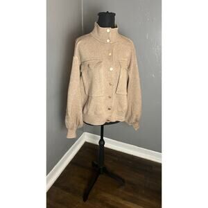 Oliver O. Tan Gold Button Sweater Women’s Size Large Academia Fall, comfy cozy